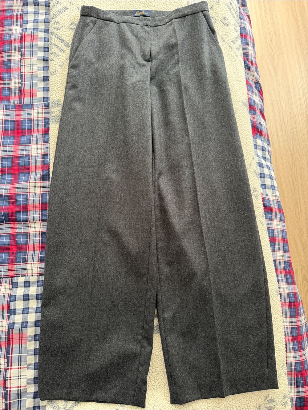 Luisa Spagnoli Women’s Gray Pure New Wool Wide Leg Trousers IT 44 Made in Italy